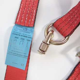 Sangle cliquet avec 2 anneaux Aero 2pts - Résistance 2T