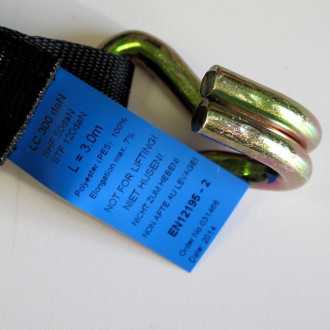 Crochet forme J de Sangle moto 300kg  - 25 mm /3 m