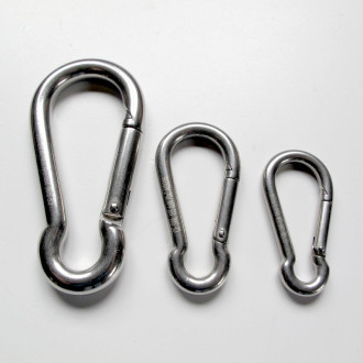 Comparatif taille mousquetons inox